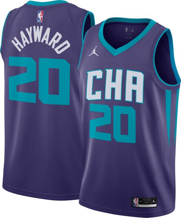 Jordan Men's Charlotte Hornets Gordon Hayward #20 Purple Dri-FIT Swingman Jersey