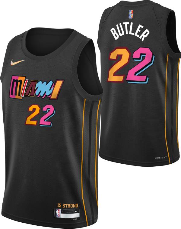 Nike Men's 2021-22 City Edition Miami Heat Jimmy Butler #22 Black Dri-FIT Swingman Jersey