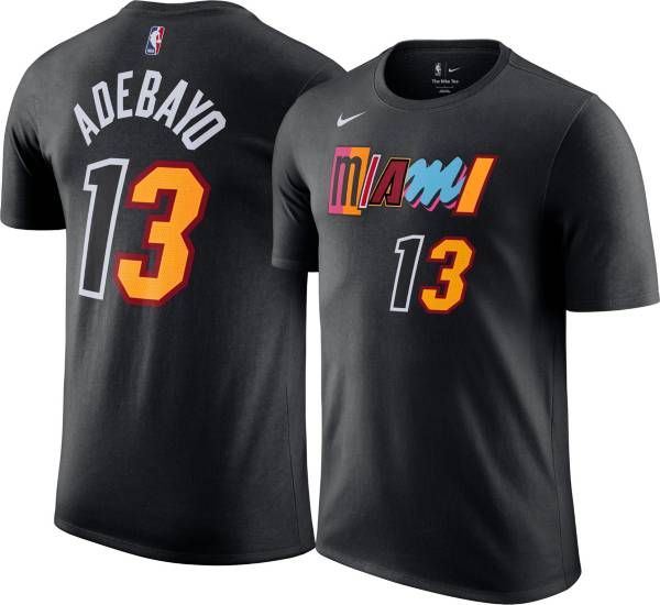 Nike Men's 2021-22 City Edition Miami Heat Bam Adebayo #13 Black Cotton T-Shirt