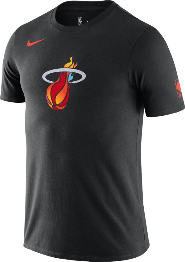 Nike Men's 2021-22 City Edition Miami Heat Black Dri-Fit Logo T-Shirt