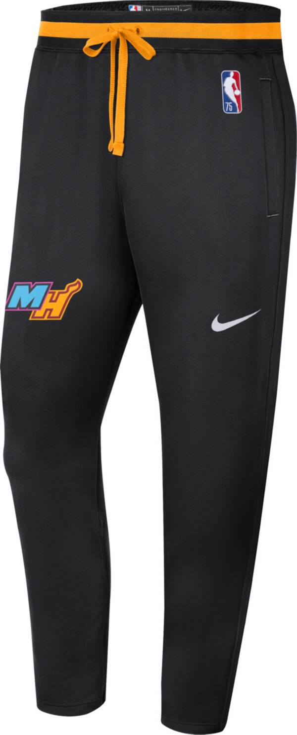 Nike Men's 2021-22 City Edition Miami Heat Black Showtime Dri-Fit Sweatpants