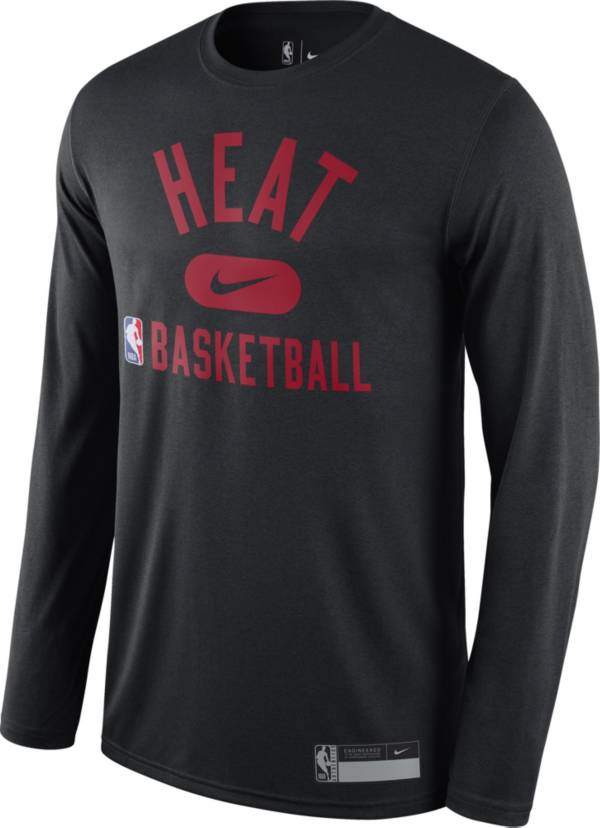 Nike Men's Miami Heat Black Dri-Fit Long Sleeve T-Shirt