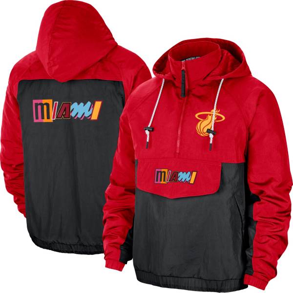 Nike Men's 2021-22 City Edition Miami Heat Red ½ Zip Jacket
