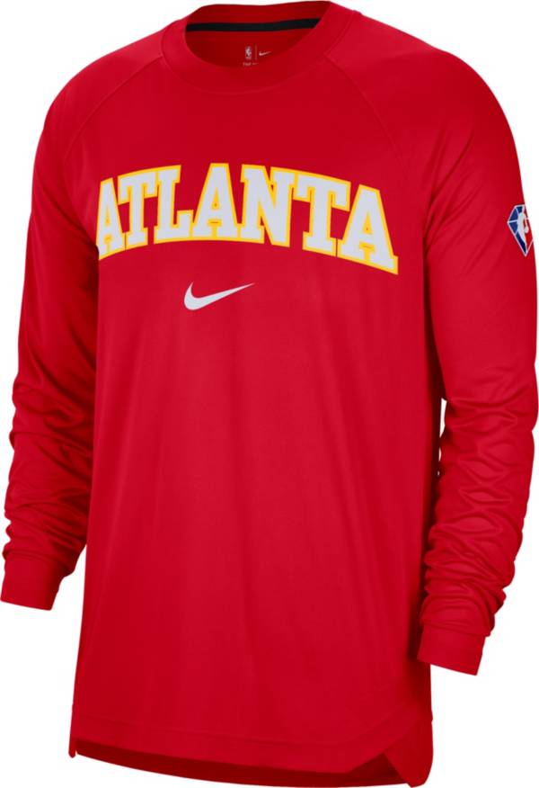 Nike Adult Atlanta Hawks Red Long Sleeve Pre-Game Crewneck