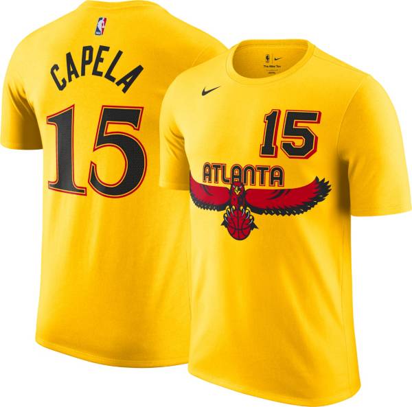 Nike Men's 2021-22 City Edition Atlanta Hawks Clint Capela #15 Yellow T-Shirt