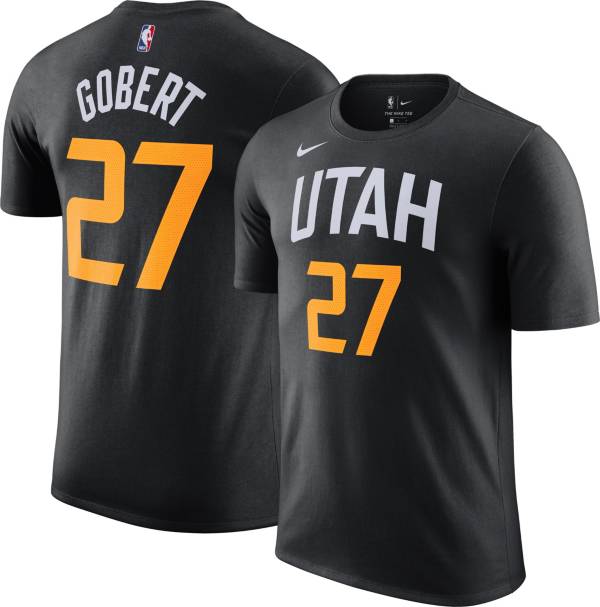 Nike Men's 2020-21 City Edition Utah Jazz Rudy Gobert #27 Black T-Shirt