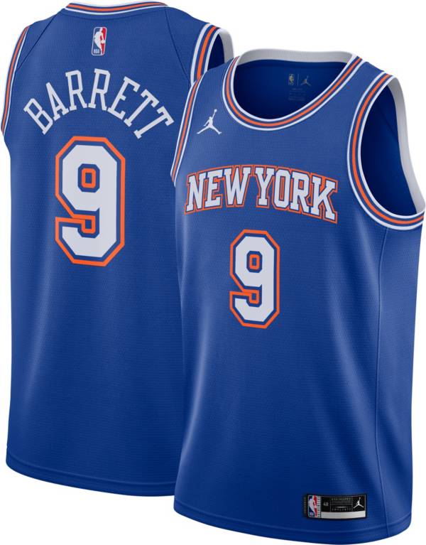 Jordan Men's New York Knicks RJ Barrett #9 Blue Dri-FIT Swingman Jersey