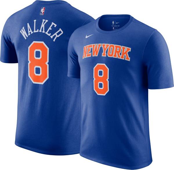 Nike Men's New York Knicks Kemba Walker #8 Blue Player T-Shirt