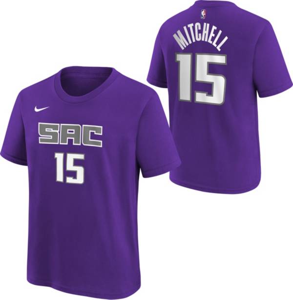 Nike Men's Sacramento Kings Davion Mitchell #15 Purple T-Shirt