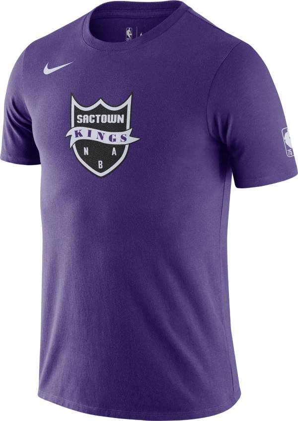 Nike Men's 2021-22 City Edition Sacramento Kings Purple Dri-Fit Logo T-Shirt