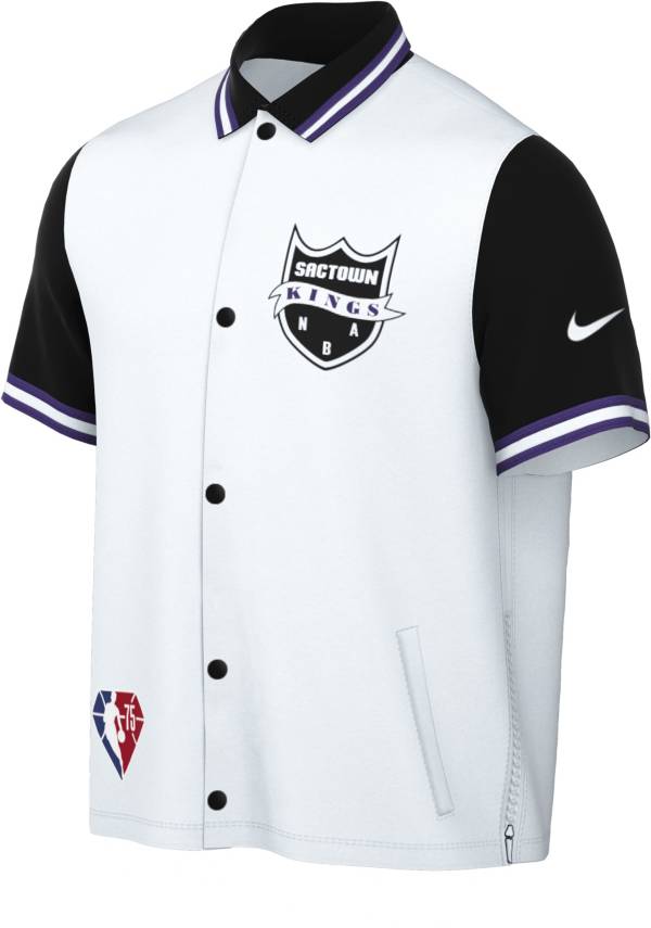 Nike Men's 2021-22 City Edition Sacramento Kings White Full Showtime Full Zip Short Sleeve Jacket