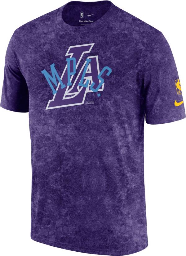 Nike Men's 2021-22 City Edition Los Angeles Lakers Purple Washed T-Shirt