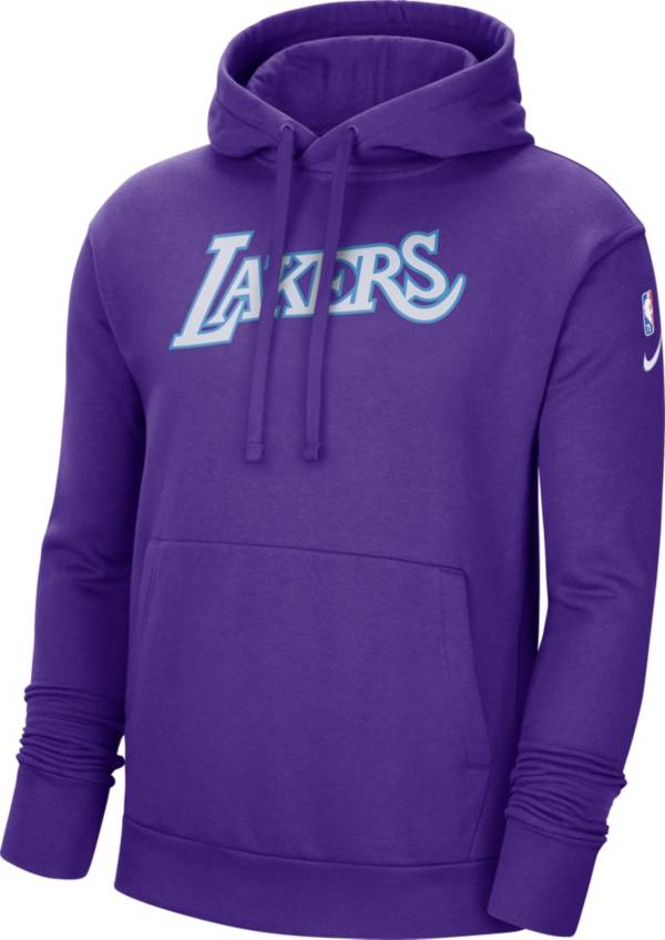 Nike Men's 2021-22 City Edition Los Angeles Lakers Purple Essential Pullover Hoodie