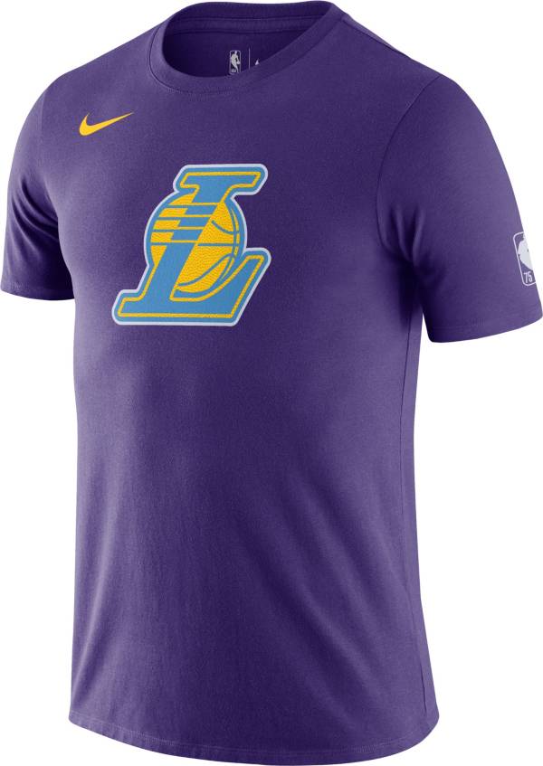 Nike Men's 2021-22 City Edition Los Angeles Lakers Purple Dri-Fit Logo T-Shirt