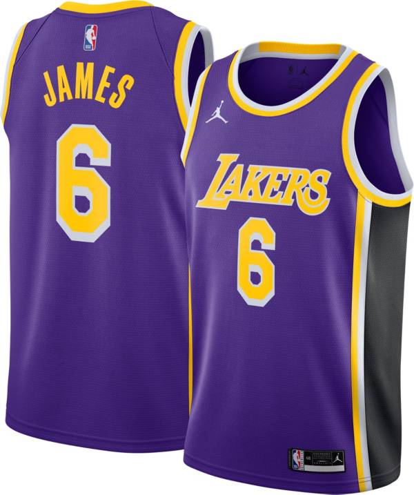 Jordan Men's Los Angeles Lakers LeBron James #6 Purple Dri-FIT Statement Edition Jersey