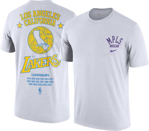 Nike Men's 2021-22 City Edition Los Angeles Lakers White Story T-Shirt