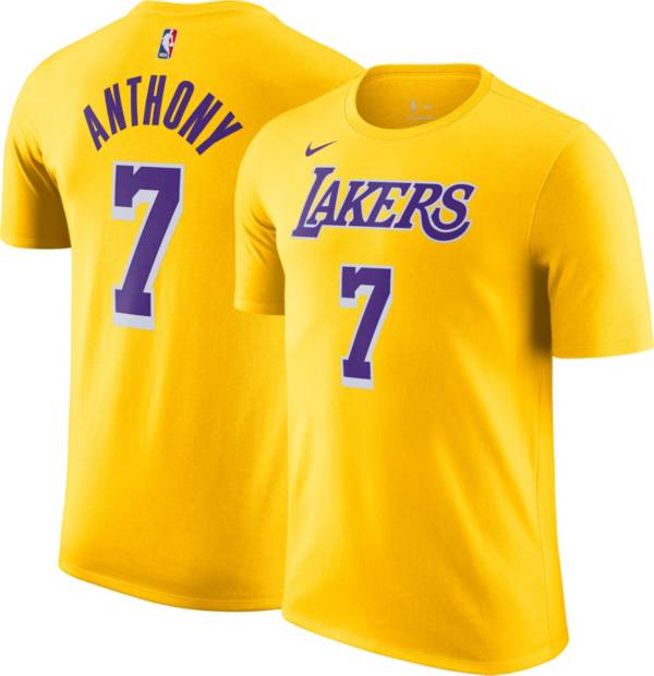 Nike Men's Los Angeles Lakers Carmelo Anthony #7 Yellow Player T-Shirt
