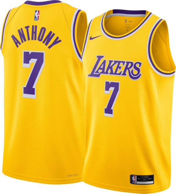 Nike Men's Los Angeles Lakers Carmelo Anthony Yellow Dri-FIT Swingman Jersey