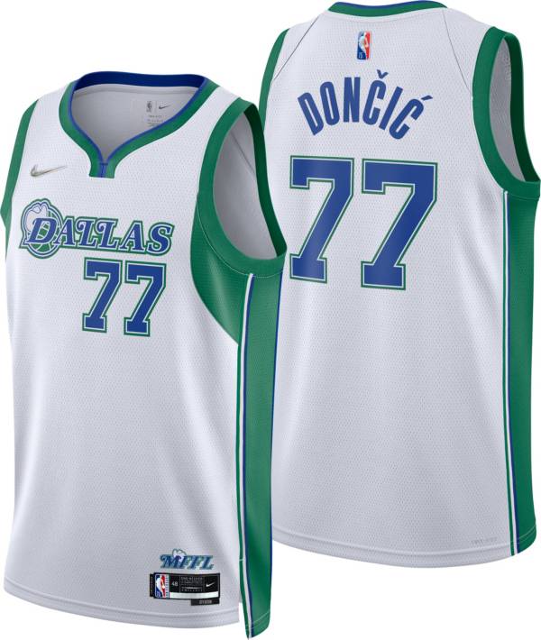 Nike Men's 2021-22 City Edition Dallas Mavericks Luka Doncic #77 White Dri-FIT Swingman Jersey