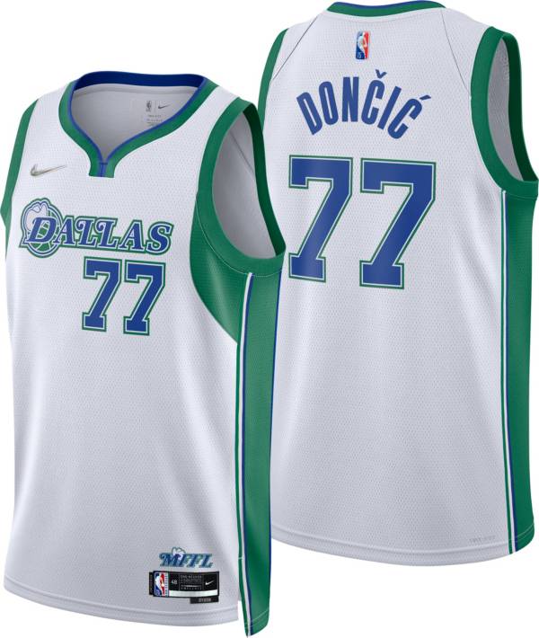 Nike Men's 2021-22 City Edition Dallas Mavericks Luka Doncic #77 White Dri-FIT Swingman Jersey product image