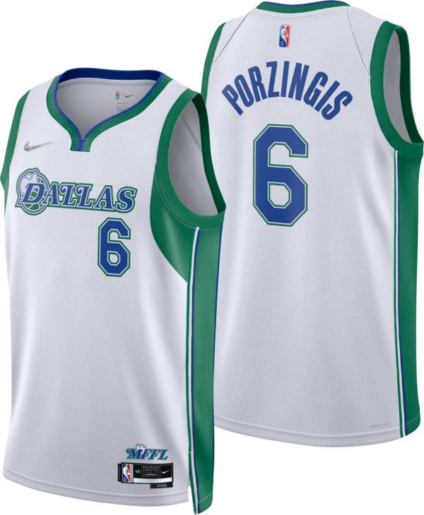 Nike Men's 2021-22 City Edition Dallas Mavericks Kristaps Porzingis #6 White Dri-FIT Swingman Jersey