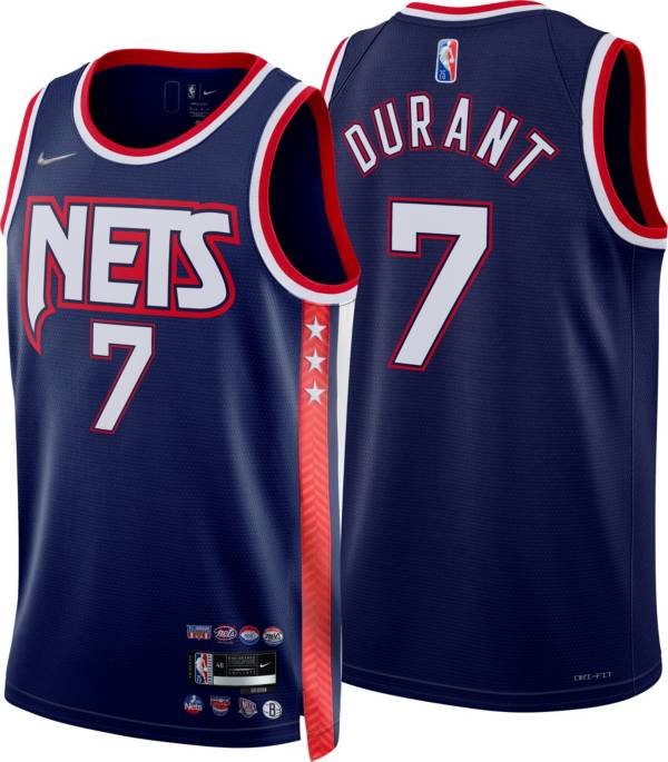 Nike Men's 2021-22 City Edition Brooklyn Nets Kevin Durant #7 Blue Dri-FIT Swingman Jersey
