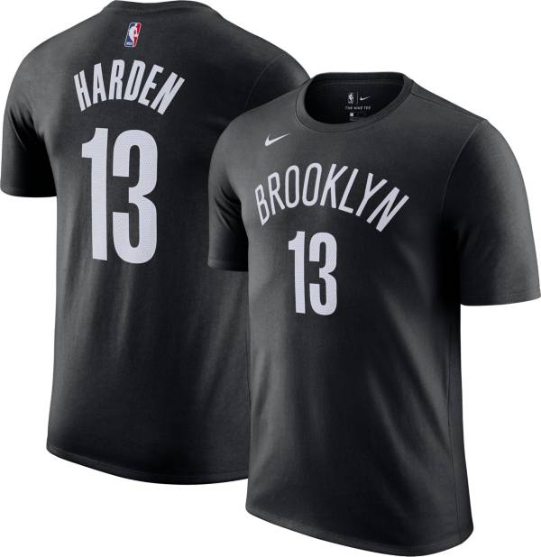 Nike Men's Brooklyn Nets James Harden Icon Black Number T-Shirt