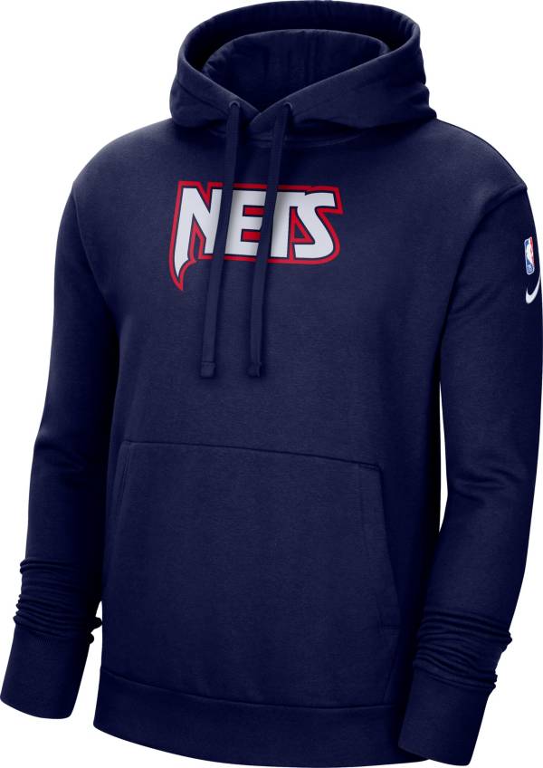 Nike Men's 2021-22 City Edition Brooklyn Nets Blue Essential Pullover Hoodie