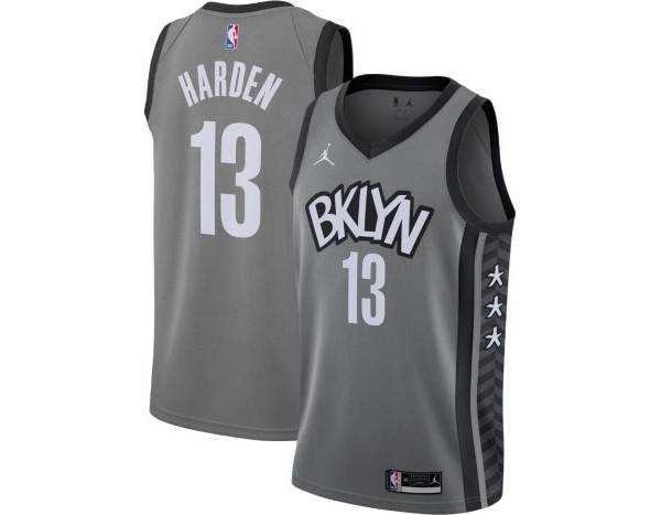 Nike Men's Brooklyn Nets James Harden #13 Gray Dri-FIT Statement Jersey