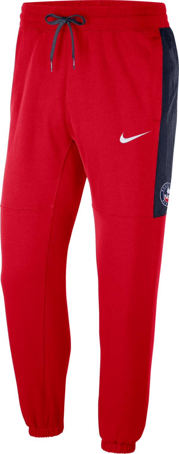 Nike Men's 2021-22 City Edition Brooklyn Nets Red Fleece Sweatpants
