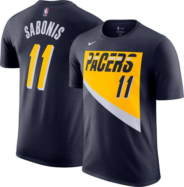 Nike Men's 2021-22 City Edition Indiana Pacers Domantas Sabonis #11 Blue Cotton T-Shirt