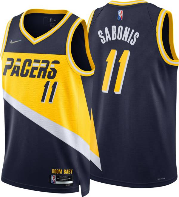 Nike Men's 2021-22 City Edition Indiana Pacers Domantas Sabonis #11 Blue Dri-FIT Swingman Jersey