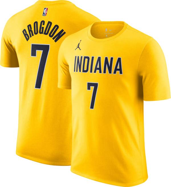 Jordan Men's Indiana Pacers Malcolm Brogdon #7 Yellow Player T-Shirt