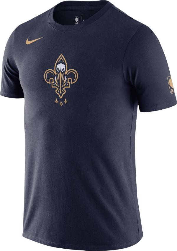 Nike Men's 2021-22 City Edition New Orleans Pelicans Blue Dri-Fit Logo T-Shirt