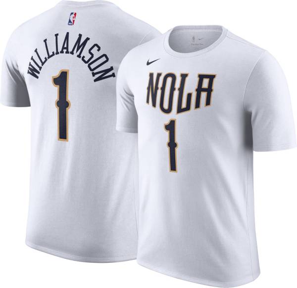 Nike Men's 2021-22 City Edition New Orleans Pelicans Zion Williamson #1 White T-Shirt