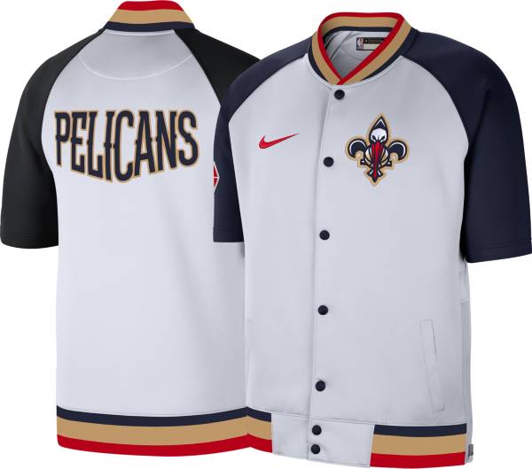 Nike Men's 2021-22 City Edition New Orleans Pelicans White Full Showtime Full Zip Short Sleeve Jacket