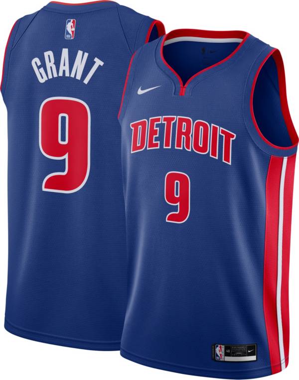 Nike Men's Detroit Pistons Jerami Grant #9 Blue Dri-FIT Icon Edition Jersey