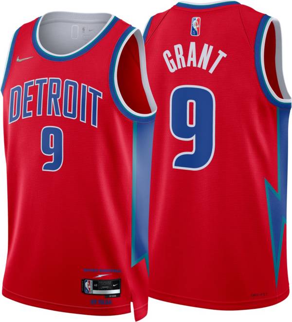 Nike Men's 2021-22 City Edition Detroit Pistons Jerami Grant #9 Red Dri-FIT Swingman Jersey product image