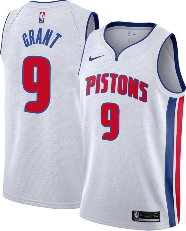 Nike Men's Detroit Pistons Jerami Grant #9 White Dri-FIT Swingman Jersey