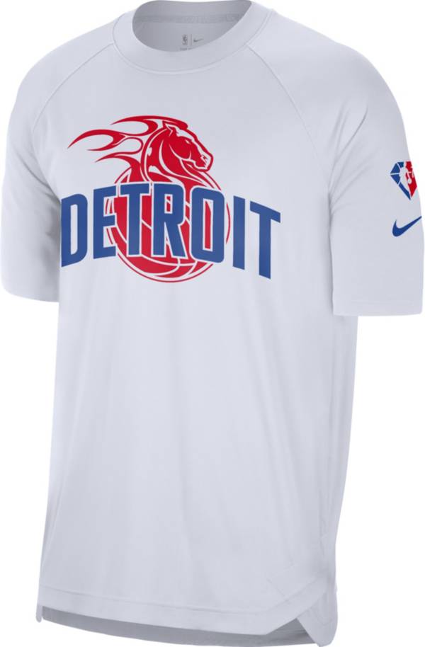 Nike Men's 2021-22 City Edition Detroit Pistons White Dri-Fit Pregame Shirt