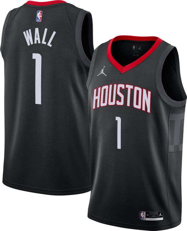 Jordan Men's Houston Rockets John Wall #1 2020-21 Dri-FIT Statement Swingman Black Jersey