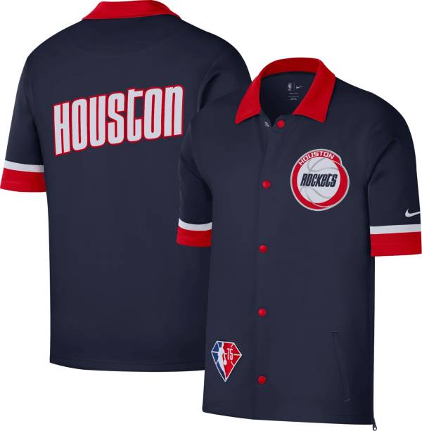 Nike Men's 2021-22 City Edition Houston Rockets Blue Full Showtime Short Sleeve Jacket