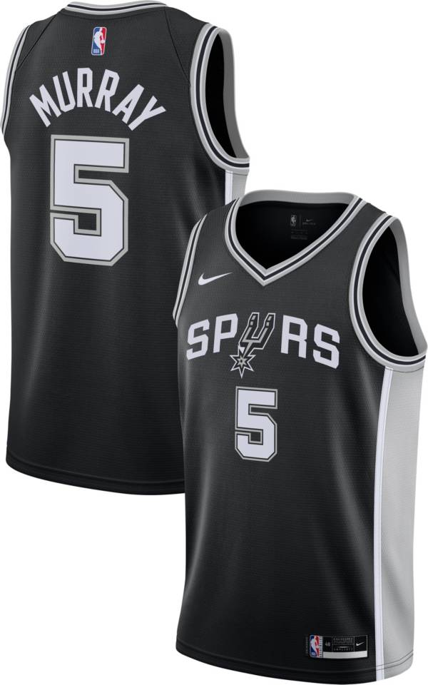 Nike Men's San Antonio Spurs Dejounte Murray #5 Black Dri-FIT Icon Edition Jersey