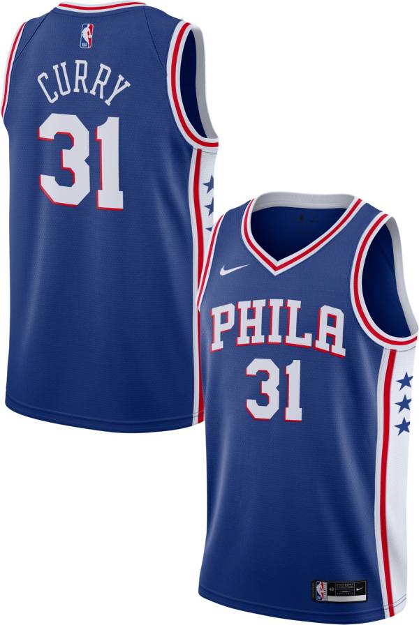 Nike Men's Philadelphia 76ers Seth Curry #31 Blue Dri-FIT Icon Edition Jersey