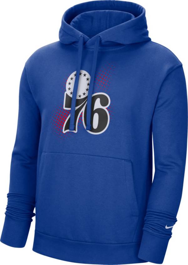 Nike Men's Philadelphia 76ers Blue Pullover Fleece Hoodie