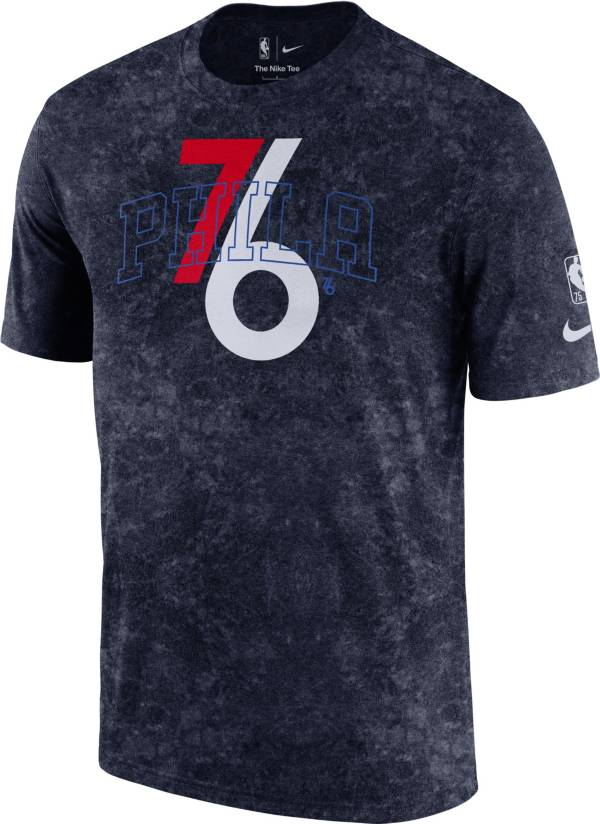 Nike Men's 2021-22 City Edition Philadelphia 76ers Blue Washed T-Shirt product image