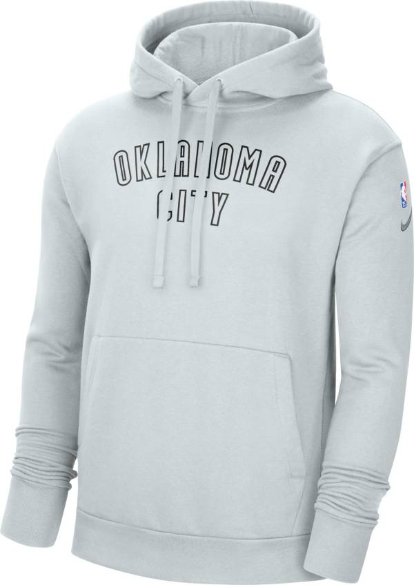 Nike Men's 2021-22 City Edition Oklahoma City Thunder Gray Essential Pullover Hoodie