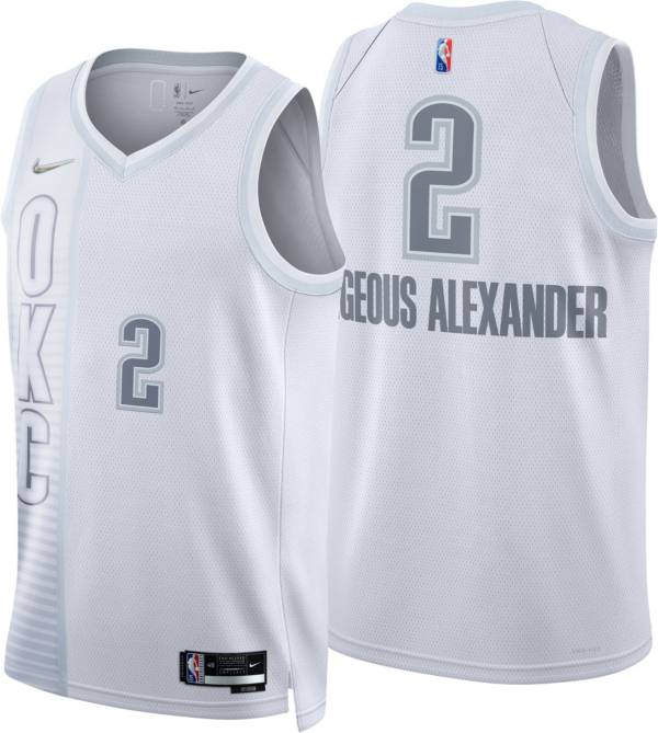 Nike Men's 2021-22 City Edition Oklahoma City Thunder Shai Gilgeous-Alexander #2 White Dri-FIT Swingman Jersey