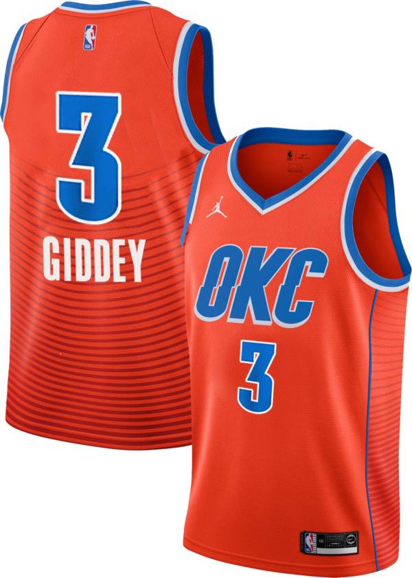 Jordan Men's Oklahoma City Thunder Josh Giddey #3 Orange Dri-FIT Swingman  Jersey
