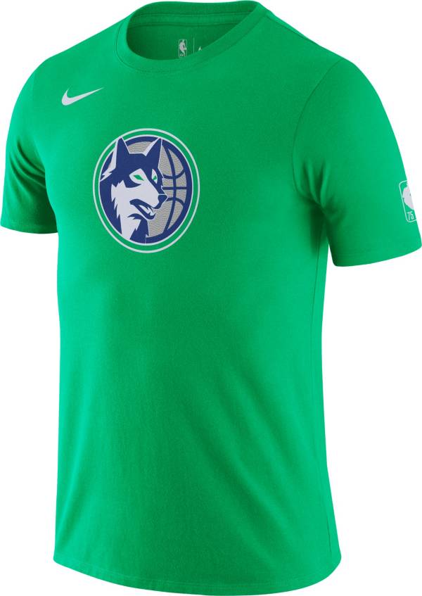 Nike Men's 2021-22 City Edition Minnesota Timberwolves Green Dri-Fit Logo T-Shirt